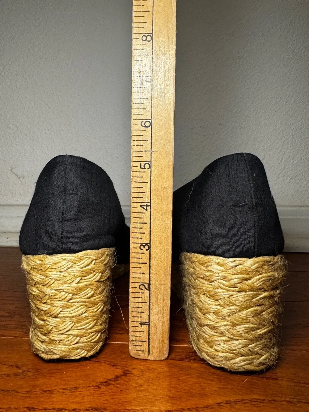 Lauren Ralph Lauren Women’s Cecilia Black Espadrille Wedge Peep-Toe Size 10B